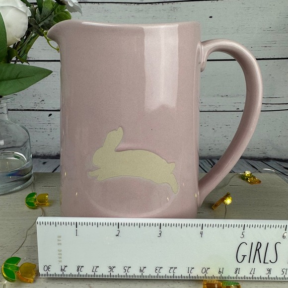 🌸 Lavender Ceramic Bunny Pitcher – Spring Easter Décor, Farmhouse Style - Picture 8 of 8